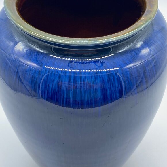 Vintage Denby Danesby Bourne Vase Electric Blue Stoneware 1930's - Picture 7 of 9
